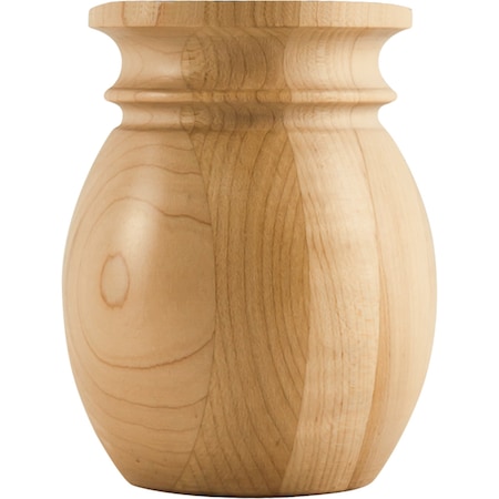 Hardware Resources 4" Wx4"Dx5"H Rubberwood Bullnose & Cove Bun Foot BF14-1-RW